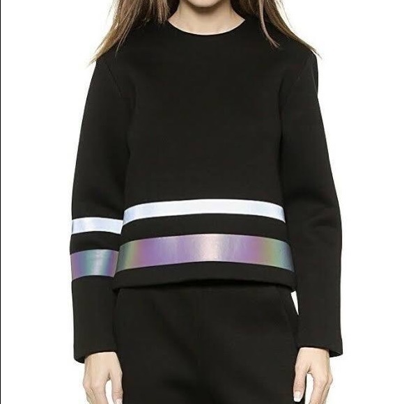 T by Alexander Wang neoprene sweater with reflective stripes - xs - grey - Picture 5 of 5